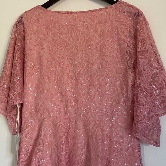 NWT TULAROSA Autumn Dress Lace Sequin Dusty Rose L - Picture 9 of 13